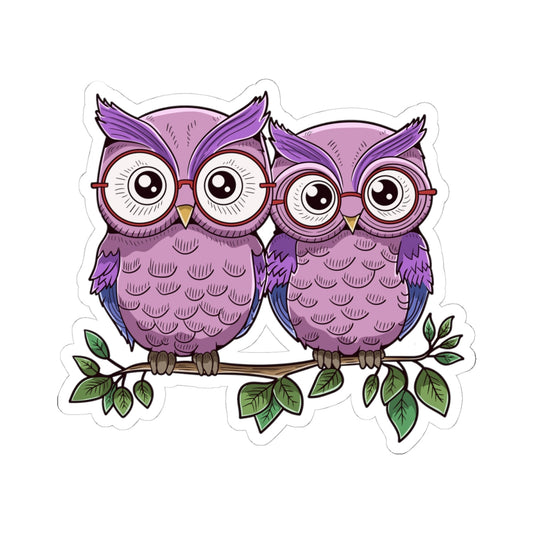 Kiss-Cut Stickers - Owl Couple Printify