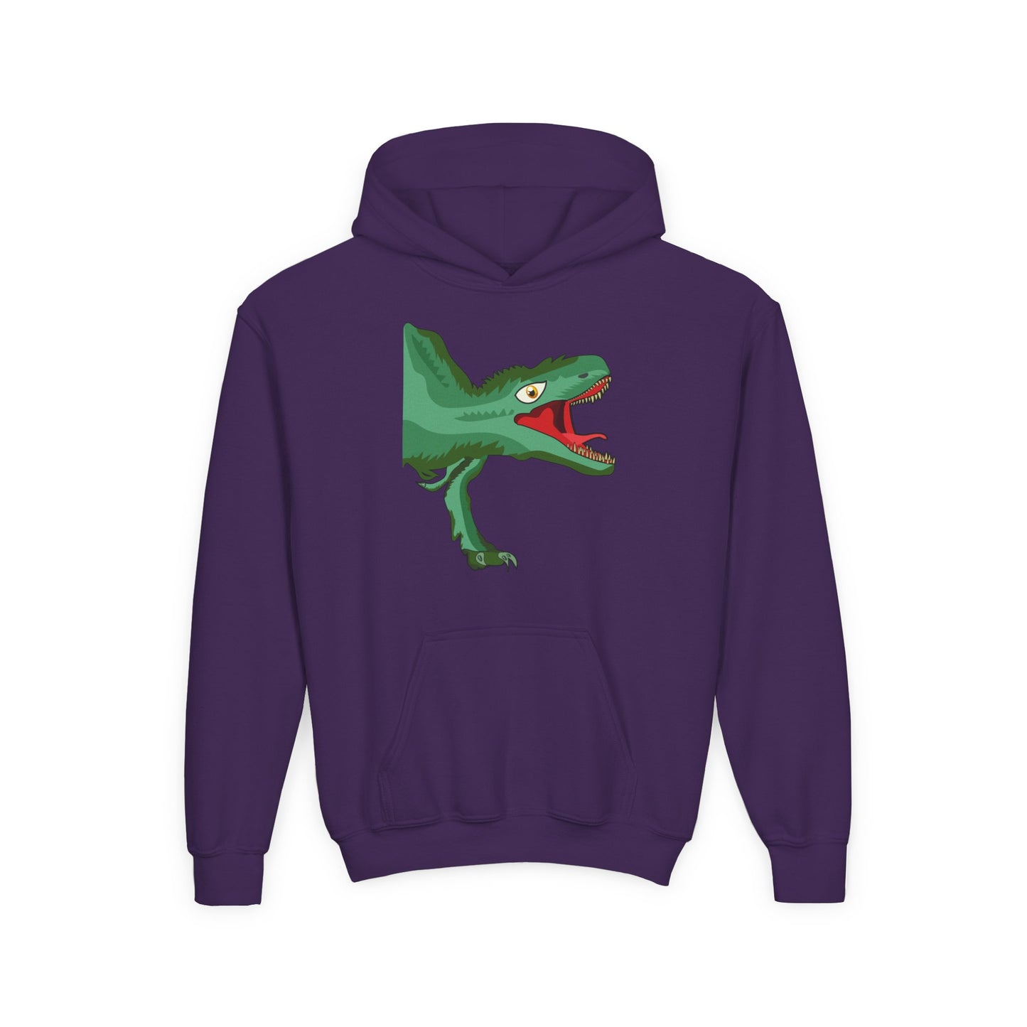 Youth Heavy Blend Hooded Sweatshirt -  Tyrannosaurus hunting