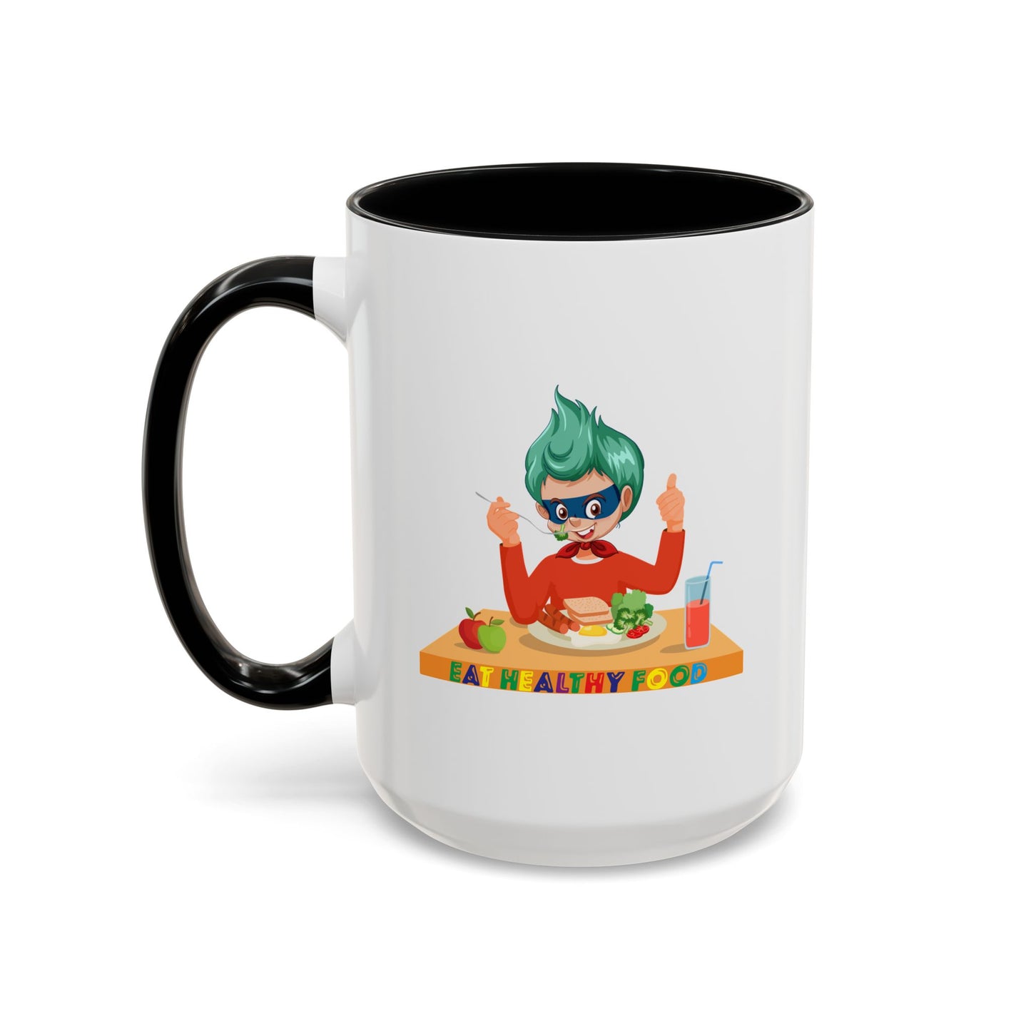 Accent Coffee Mug - Super kiddo eating healthy breafast