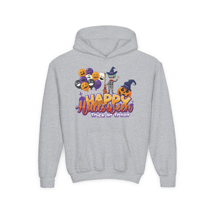 Youth Heavy Blend Hooded Sweatshirt - Happy halloween trick or treat - [[{"value":"Wonderwear Kid"}]]