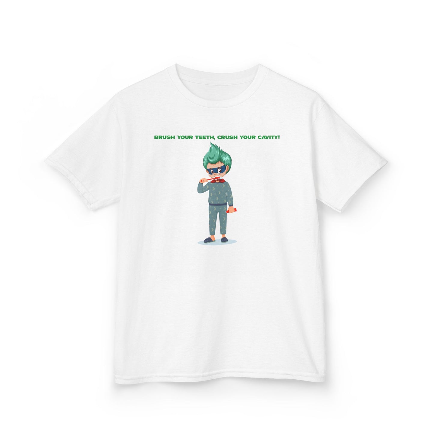 Kids Heavy Cotton™ Tee - Super kiddo brushing teeth - [[{"value":"Wonderwear Kid"}]]