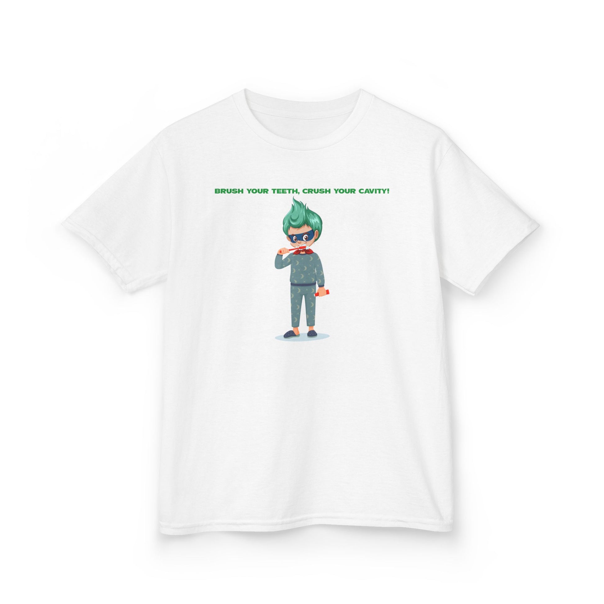 Kids Heavy Cotton™ Tee - Super kiddo brushing teeth - [[{"value":"Wonderwear Kid"}]]