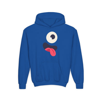 Youth Heavy Blend Hooded Sweatshirt - Monsters Eyes and tongue Printify