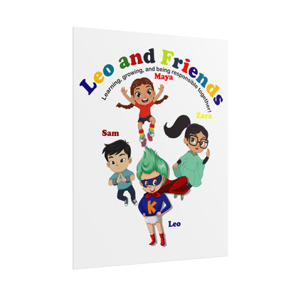 Rolled Posters - Leo & Friends - Learning and growing - [[{"value":"Wonderwear Kid"}]]