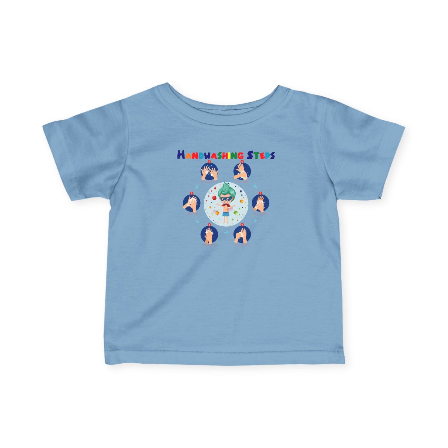 Infant Fine Jersey Tee - Super kiddo how to wash hand properly - [[{"value":"Wonderwear Kid"}]]