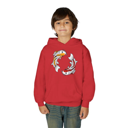 Youth Heavy Blend Hooded Sweatshirt - Koi fish Printify