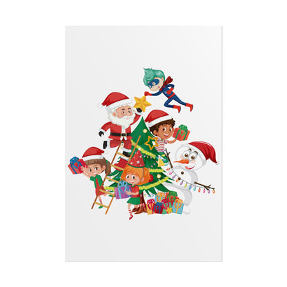 Rolled Posters - Super kiddo making christmas tree - [[{"value":"Wonderwear Kid"}]]