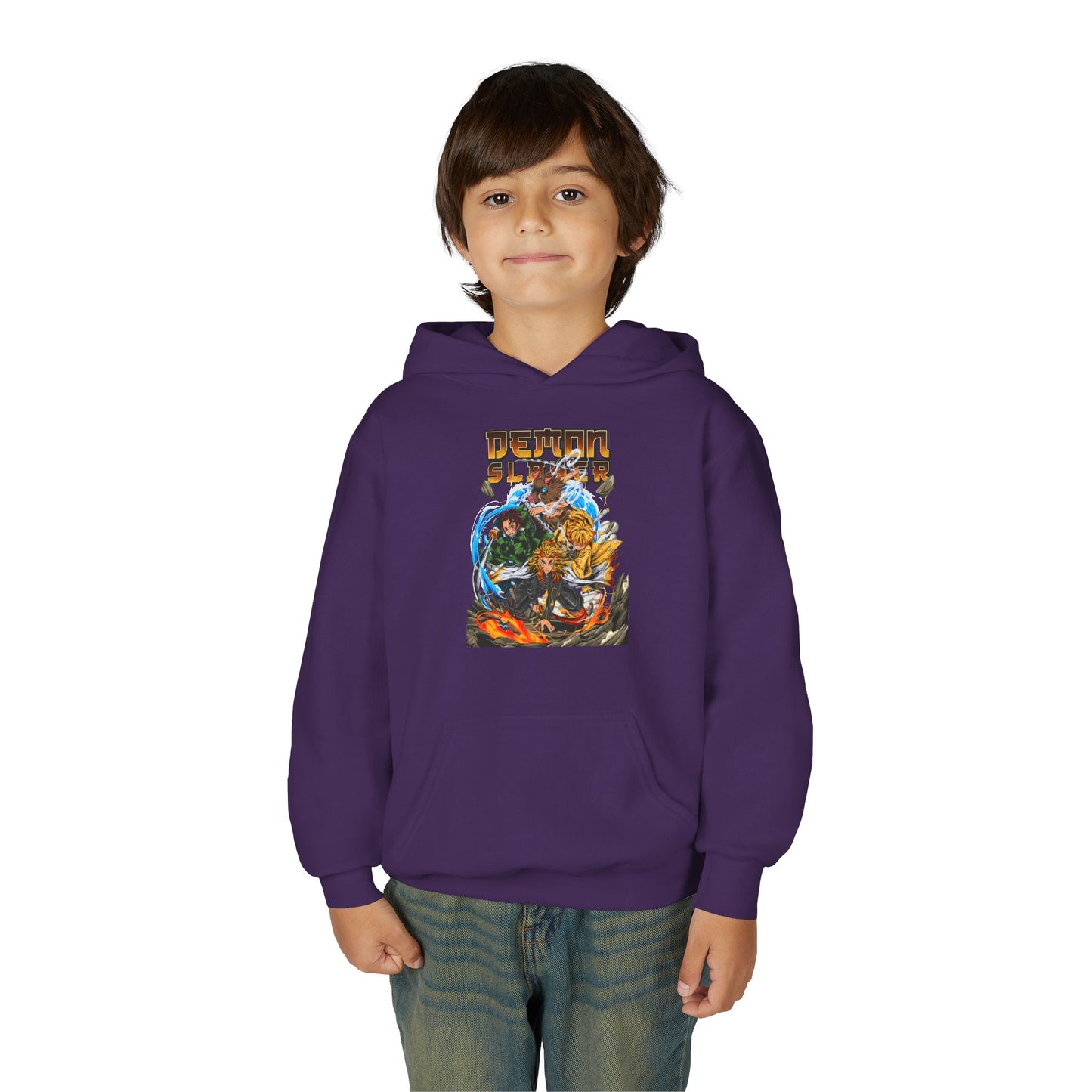 Youth Heavy Blend Hooded Sweatshirt - Demon slayer