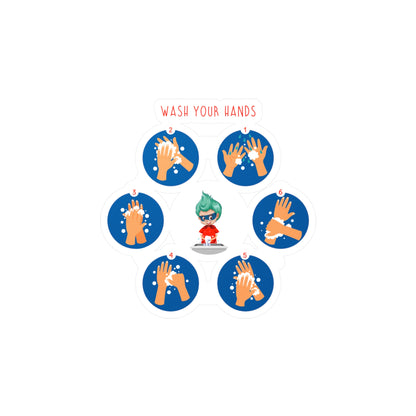 Halloween Kiss-Cut Vinyl Decals – Super kiddo teaching how to wash hands - [[{"value":"Wonderwear Kid"}]]
