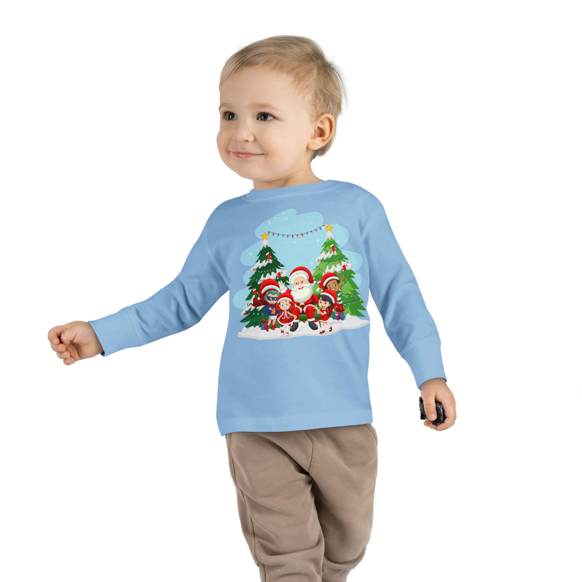 Toddler Long Sleeve Tee - Super kiddo with santa claus - [[{"value":"Wonderwear Kid"}]]