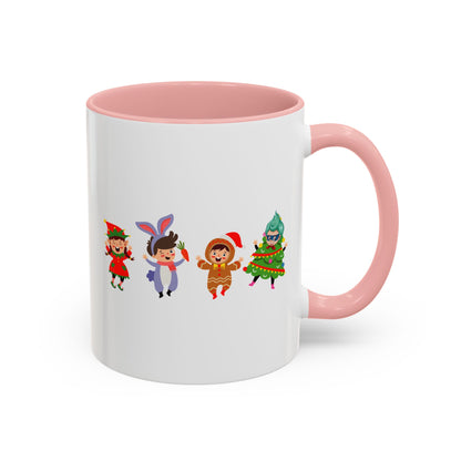 Accent Coffee Mug - Super kiddo in christmas tree attire - [[{"value":"Wonderwear Kid"}]]