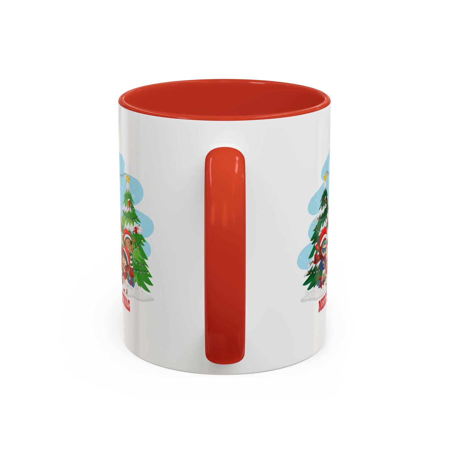 Accent Coffee Mug - Super kiddo with santa claus Merry christmas