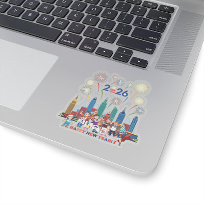 Kiss-Cut Stickers - Happy new year with fireworks - [[{"value":"Wonderwear Kid"}]]