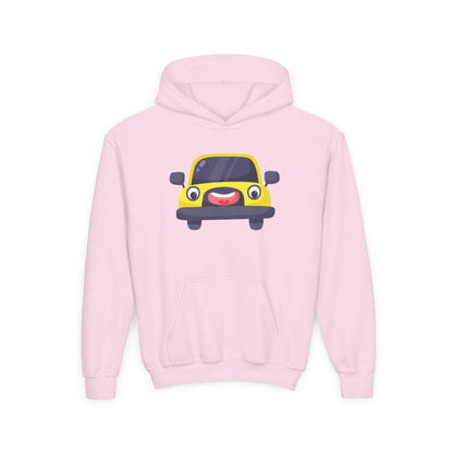 Kids Yellow Car Hoodie Printify