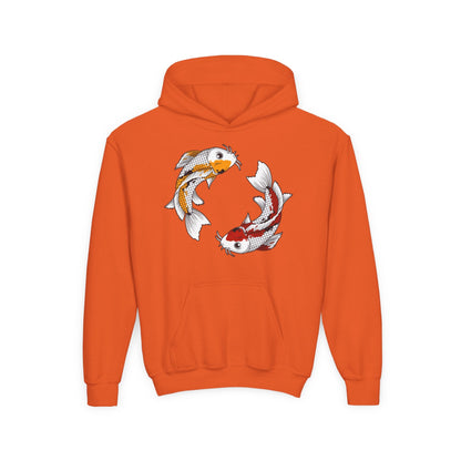 Youth Heavy Blend Hooded Sweatshirt - Koi fish Printify