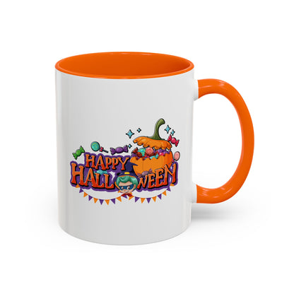 Accent Coffee Mug - Happy halloween banner Printify