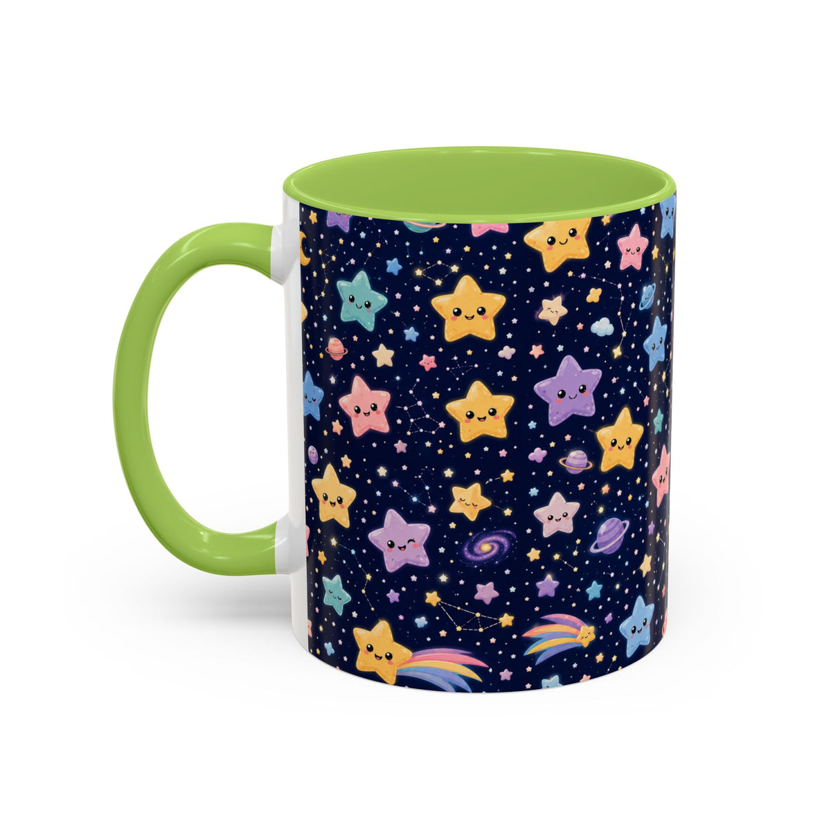 Accent Coffee Mug  (11/15 oz) - Kawaii Pastel Cosmic Night