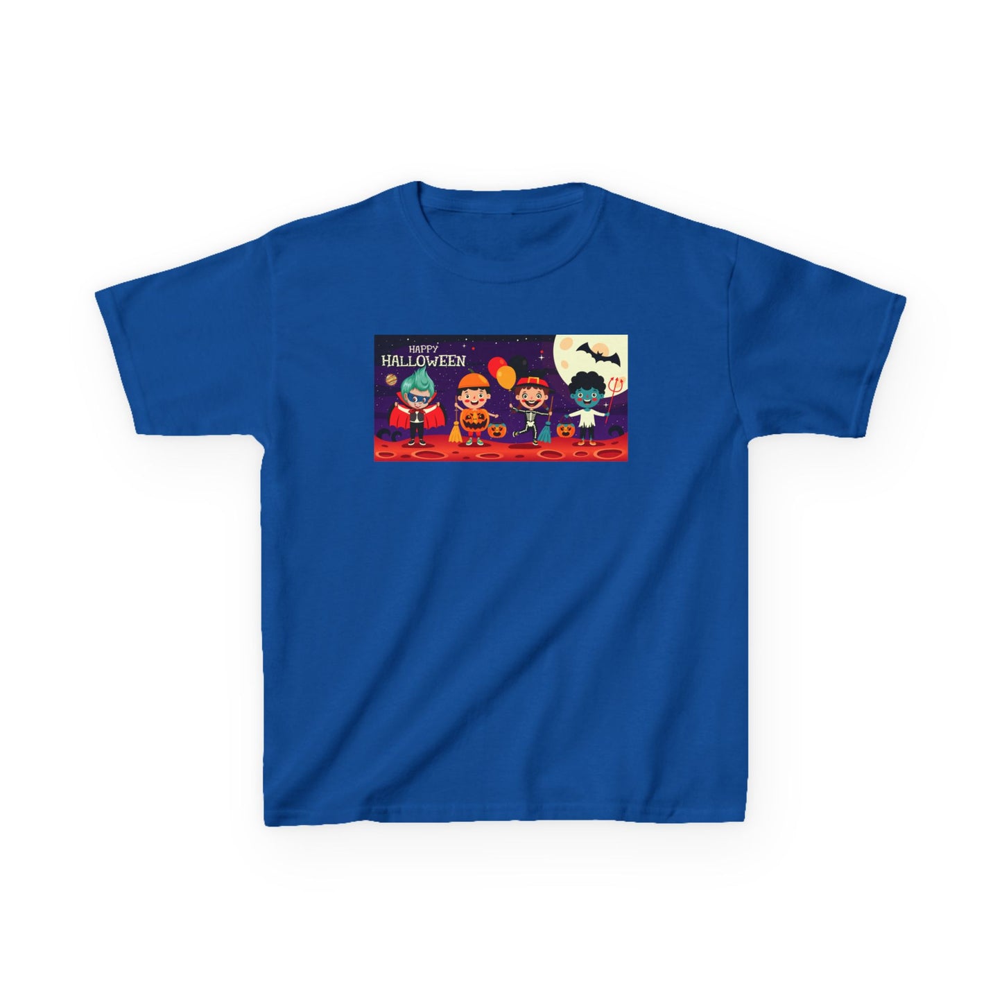 Kids Heavy Cotton™ Tee - Super kiddo with friends on holloween - [[{"value":"Wonderwear Kid"}]]