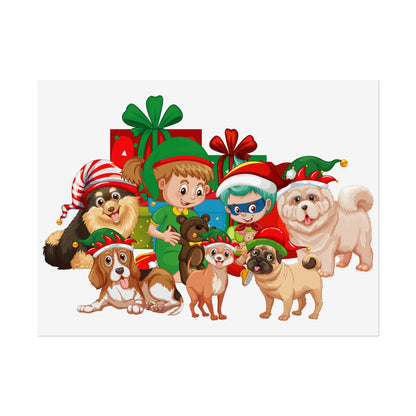 Rolled Posters - Christmas with super kiddo pet friends without text - [[{"value":"Wonderwear Kid"}]]