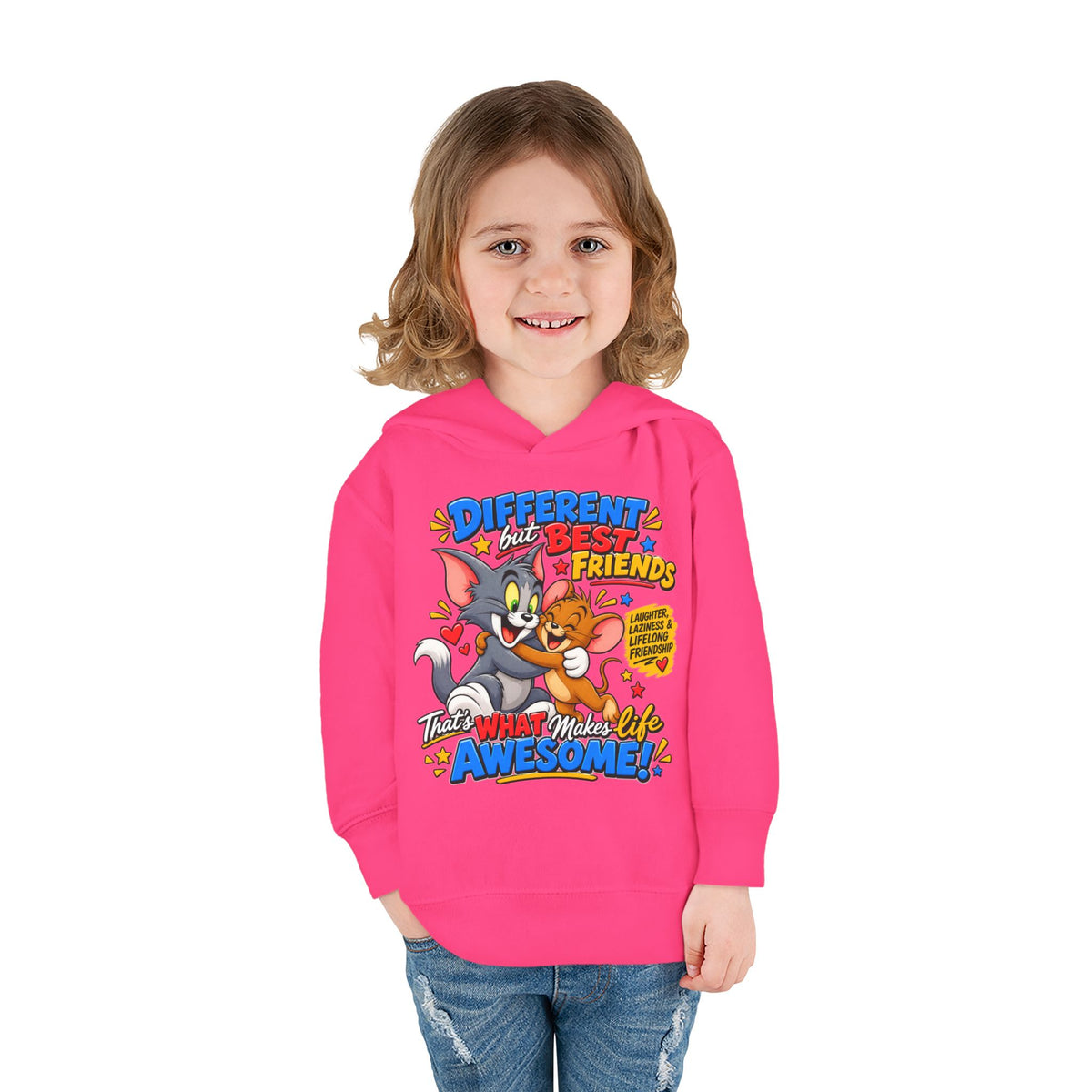 Toddler Hoodie — Tom and Jerry - Different, Best Friends