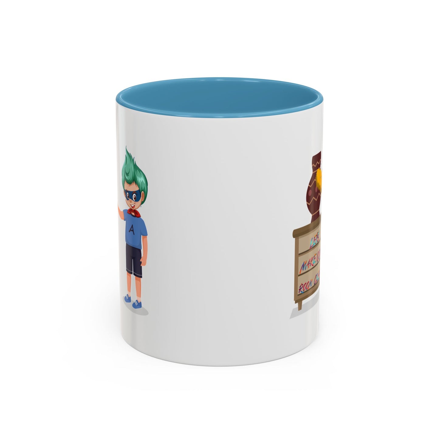 Accent Coffee Mug - Super kiddo cleaning a vase