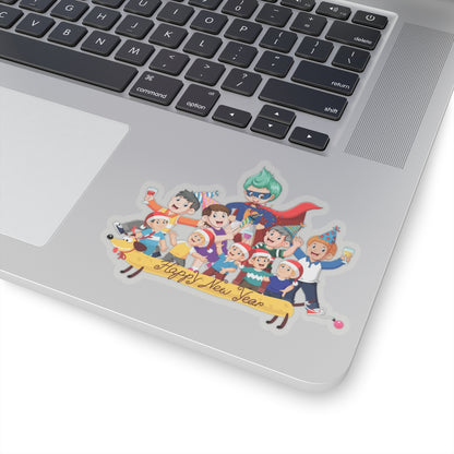 Kiss-Cut Stickers - Happy new year with friends - [[{"value":"Wonderwear Kid"}]]