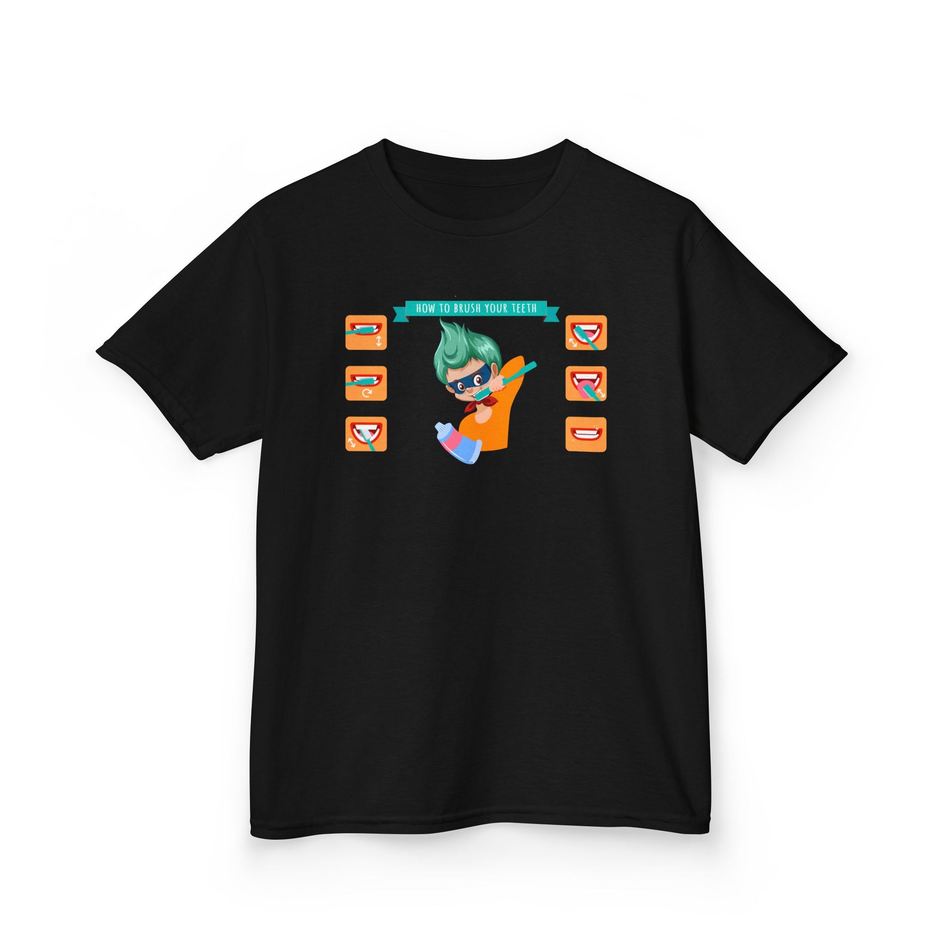 Kids Heavy Cotton™ Tee - Super kiddo how to brush teeth - [[{"value":"Wonderwear Kid"}]]