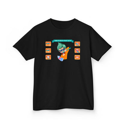 Kids Heavy Cotton™ Tee - Super kiddo how to brush teeth - [[{"value":"Wonderwear Kid"}]]