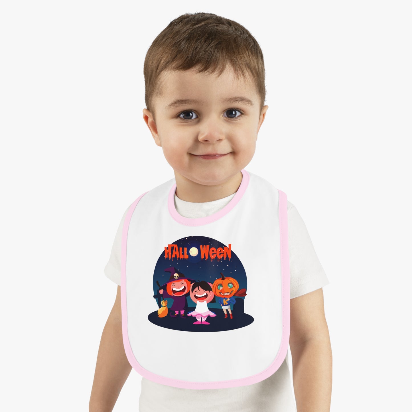 Baby Bib - Super kiddo wearing pumpkin