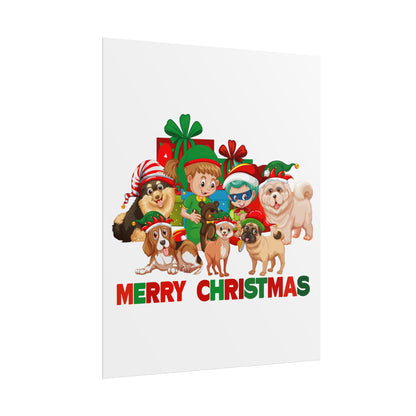 Rolled Posters - Christmas with super kiddo pet friends with text - [[{"value":"Wonderwear Kid"}]]