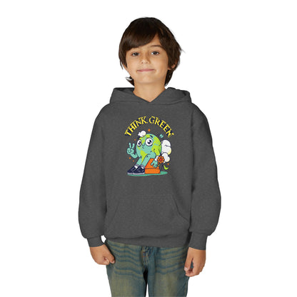 Youth Heavy Blend Hooded Sweatshirt - Think Green Design Printify