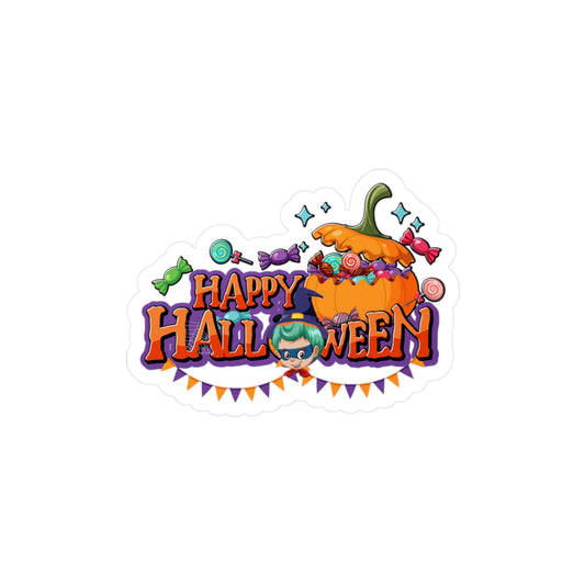 Halloween Kiss-Cut Vinyl Decals – Happy halloween banner Printify