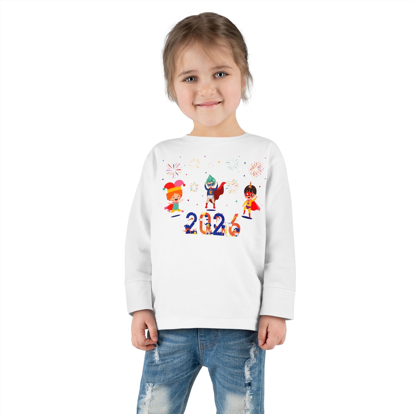 Toddler Long Sleeve Tee - Super kiddo and other hero - [[{"value":"Wonderwear Kid"}]]