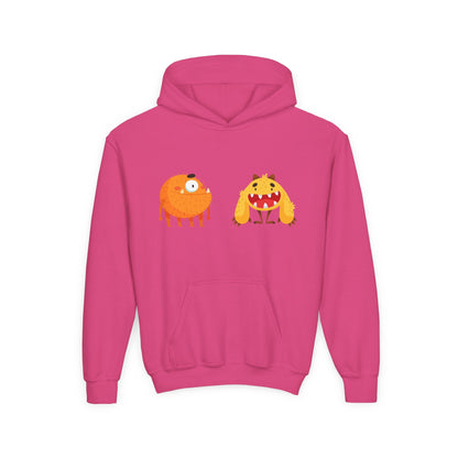 Youth Heavy Blend Hooded Sweatshirt - Toothy monsters.png Printify