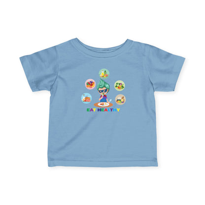 Infant Fine Jersey Tee - Supper kiddo showing healthy food to eat - [[{"value":"Wonderwear Kid"}]]