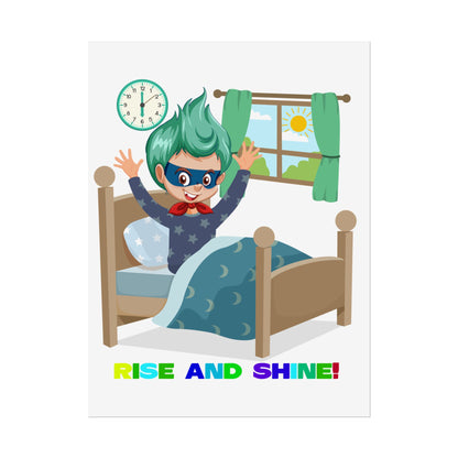 Rolled Posters - Super kiddo teaches us to wake up early - [[{"value":"Wonderwear Kid"}]]