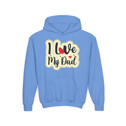 Youth Heavy Blend Hooded Sweatshirt - i love my dad Printify