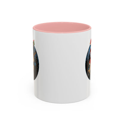 Accent Coffee Mug - Super kiddo riding a reindeer - [[{"value":"Wonderwear Kid"}]]