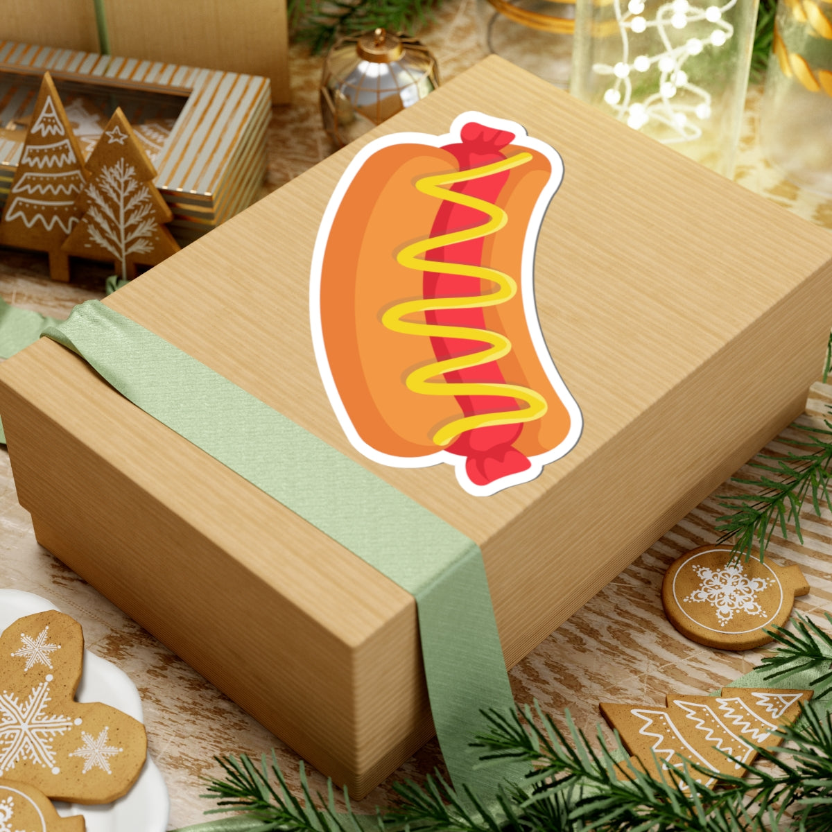 Kiss-Cut Stickers - Bun and hotdog