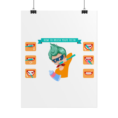 Rolled Posters - Super kiddo how to brush teeth - [[{"value":"Wonderwear Kid"}]]