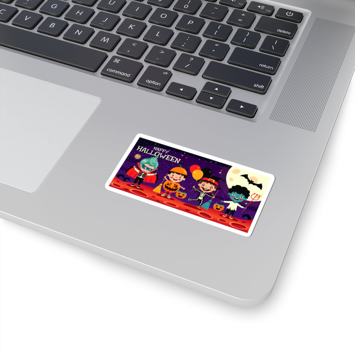 Kiss-Cut Stickers - Super kiddo with friends on holloween - [[{"value":"Wonderwear Kid"}]]