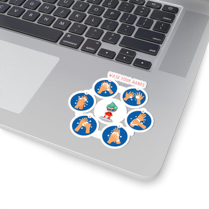 Kiss-Cut Stickers - Super kiddo teaching how to wash hands - [[{"value":"Wonderwear Kid"}]]