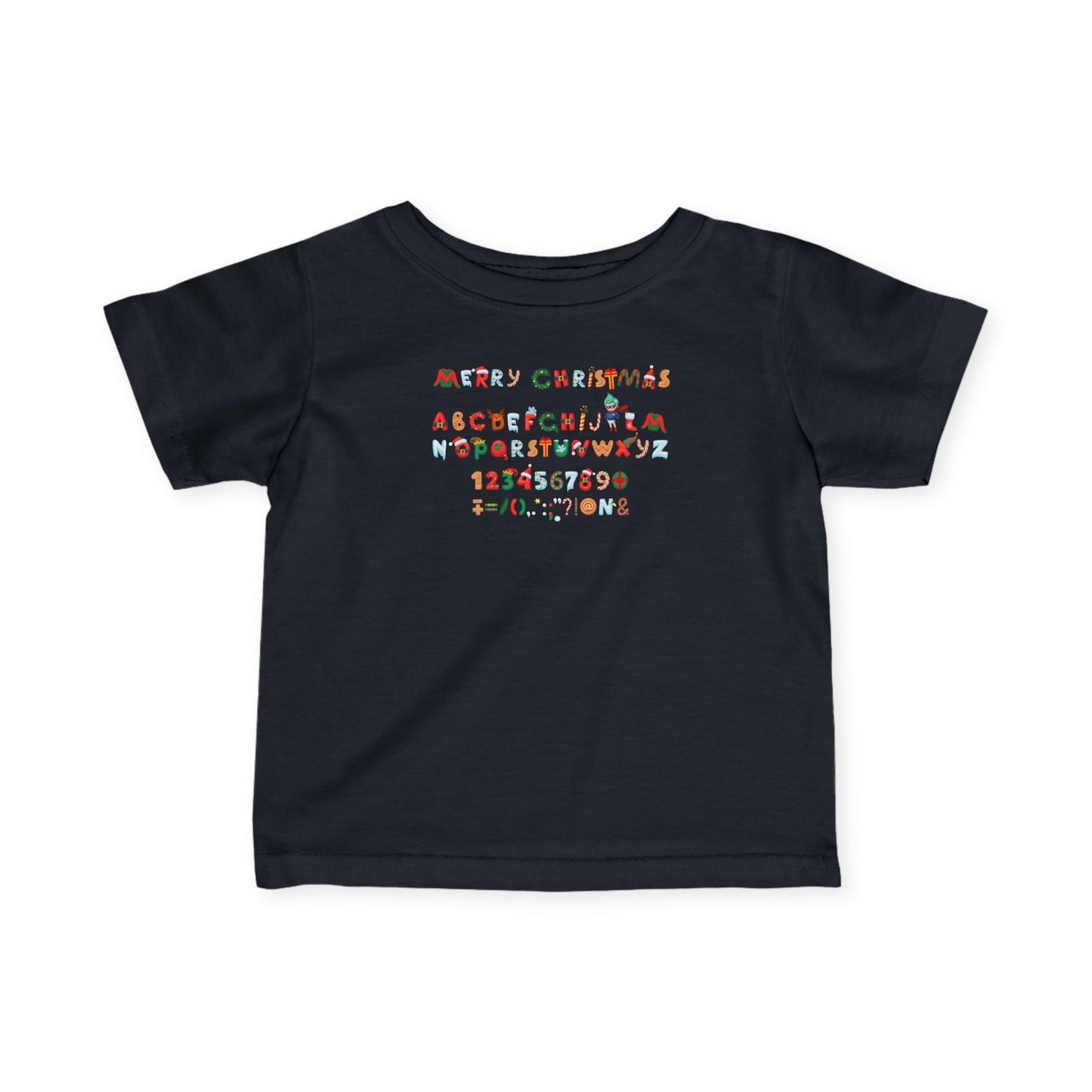 Infant Fine Jersey Tee - Christmas alphabet - [[{"value":"Wonderwear Kid"}]]