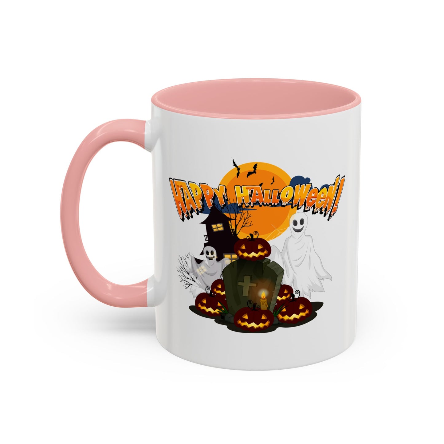 Accent Coffee Mug - Happy holloween - cemetery