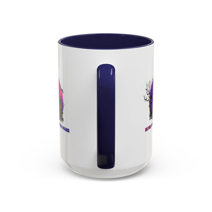Accent Coffee Mug - Super kiddo flying on hunted house - [[{"value":"Wonderwear Kid"}]]