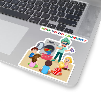 Kiss-Cut Stickers - super kiddo teaching laundry - [[{"value":"Wonderwear Kid"}]]