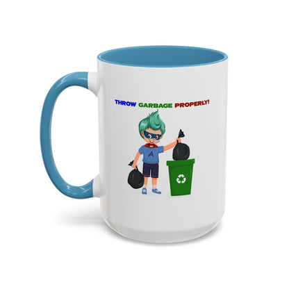 Accent Coffee Mug - Super kiddo taking trash out - [[{"value":"Wonderwear Kid"}]]