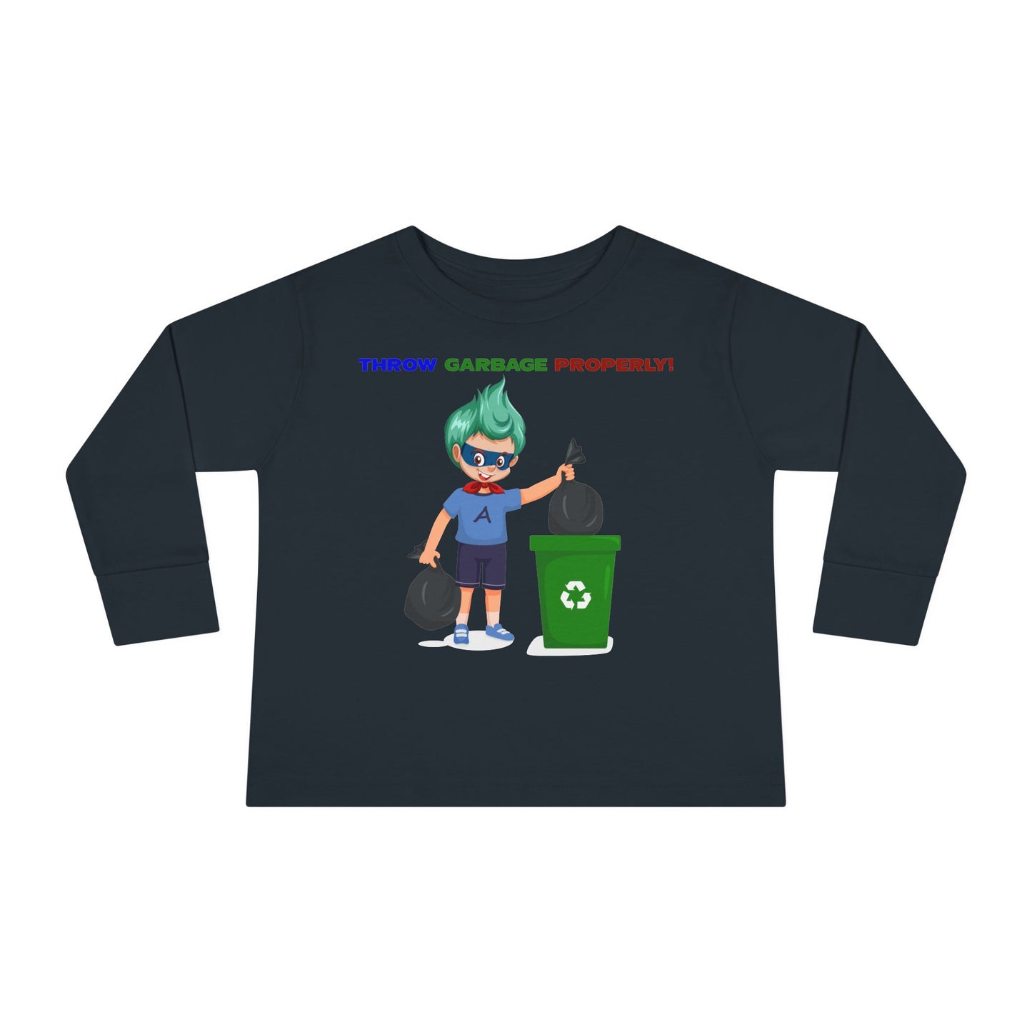 Toddler Long Sleeve Tee - Super kiddo taking trash out - [[{"value":"Wonderwear Kid"}]]