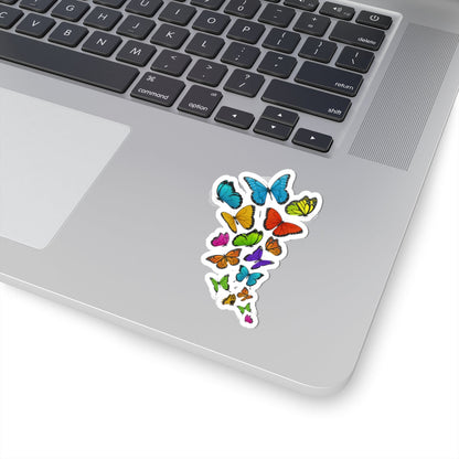 Kiss-Cut Vinyl Decals - Group of colorful butterflies Printify
