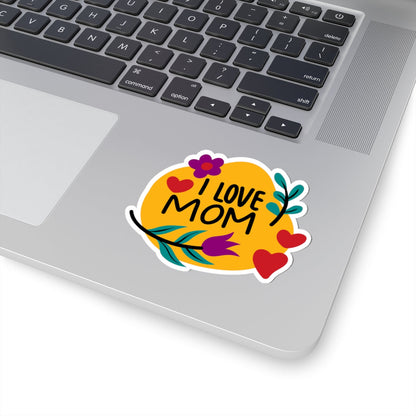 Kiss-Cut Vinyl Decals- I love mom Printify